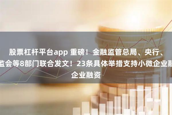股票杠杆平台app 重磅！金融监管总局、央行、证监会等8部门联合发文！23条具体举措支持小微企业融资